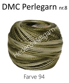 DMC Perlegarn nr. 8 farve 94 oliven grøn multi